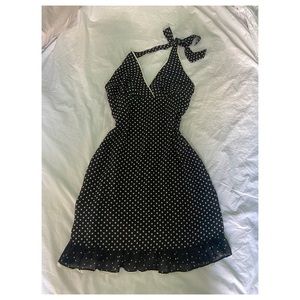 90s Cameieu Halter Dot Midi Dress